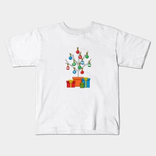 Minimal Christmas Tree with Presents Kids T-Shirt